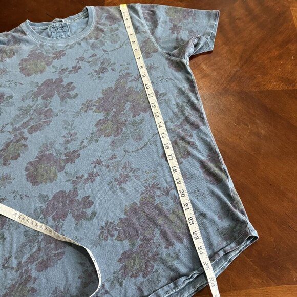 Vintage y2k Abercrombie & Fitch Garmen Dyed Floral Print T-shirt Top Sz L - Picture 7 of 14